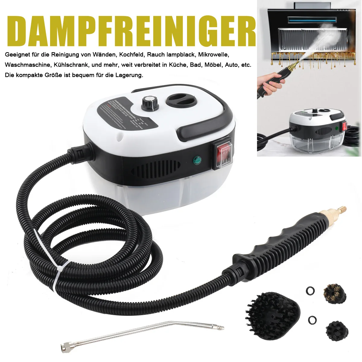 2500 W Hochtemperatur- und Druck-Handdampfreiniger, Klimaanlage, Küchenhaube, Auto-Dampfreinigungsmaschine, Bodenreinigung