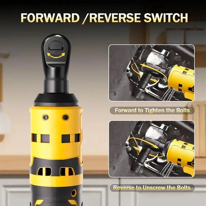 3/8" kabelloser elektrischer Ratschenschlüssel 500 N.M Akku-Schraubendreher Schlagentfernung für Dewalt 18V-21V Akku