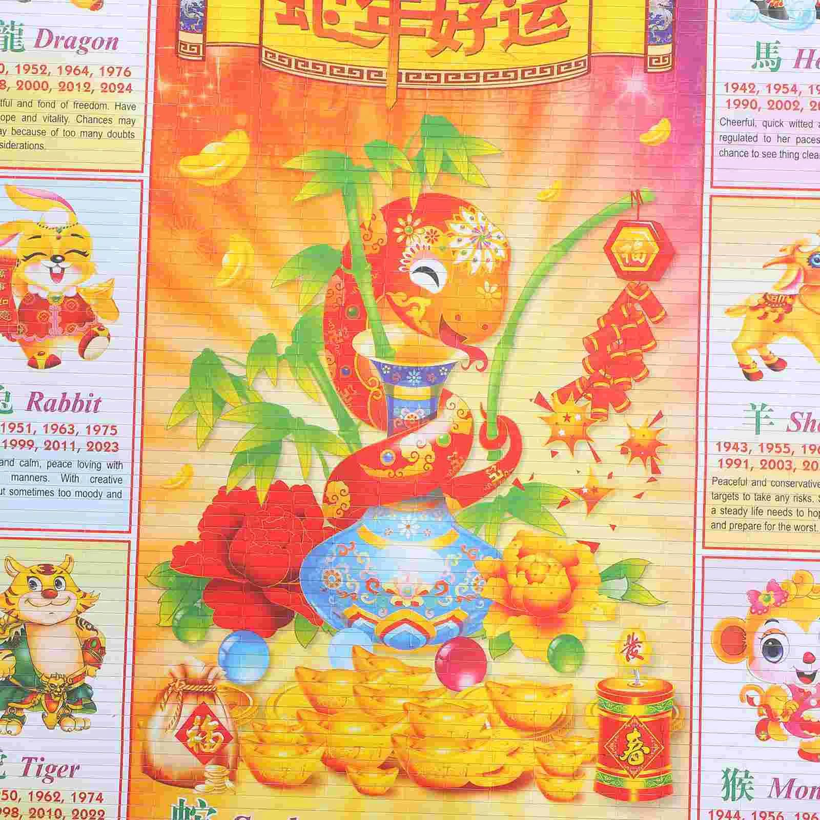 2025 Wall Calendars Chinese Lunar Year of The Snake Hanging Scroll Desk Calander Paper Planning