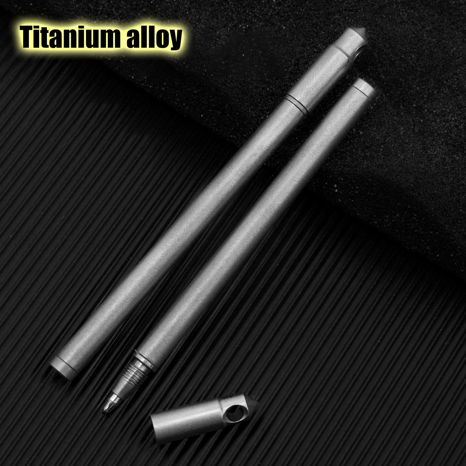 Mini Titanium Portable Signature Pen EDC Portable Keychain Pen Travel Metal Ballpoint Pen Multi-functional Break Windows Tool