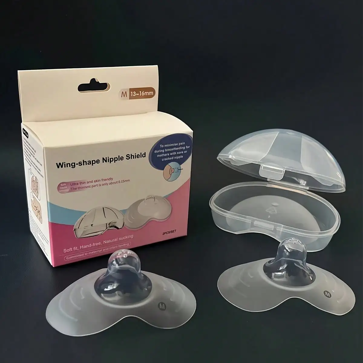 2 unidades/pacote novos protetores de mamilo de silicone com caixa, protetores de mamilo de amamentação, casca macia de mama, capas de mamilo
