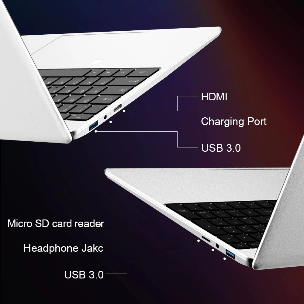 AU NZ CA  Ready 15.6" FHD IPS Portable Notebook  Intel N5095  Up to 32GB RAM 2TB SSD Windows 11 Pro Black Backlit  Keyboard