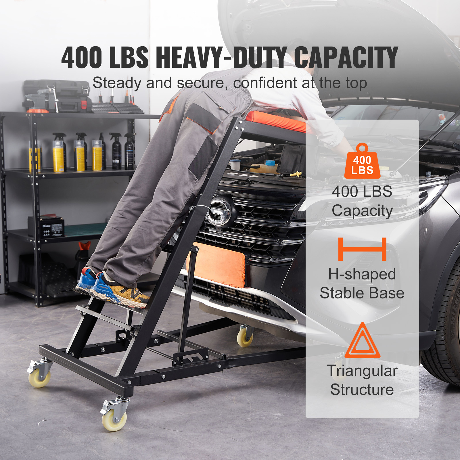 SucceBuy Automotywacyjny Podesty Pod Silnik Górny 42,5"-64,8" Udźwig 400 LBS Wysoki Podesty Pod Silnik do Domowego Warsztatu Napraw i Konserwacji