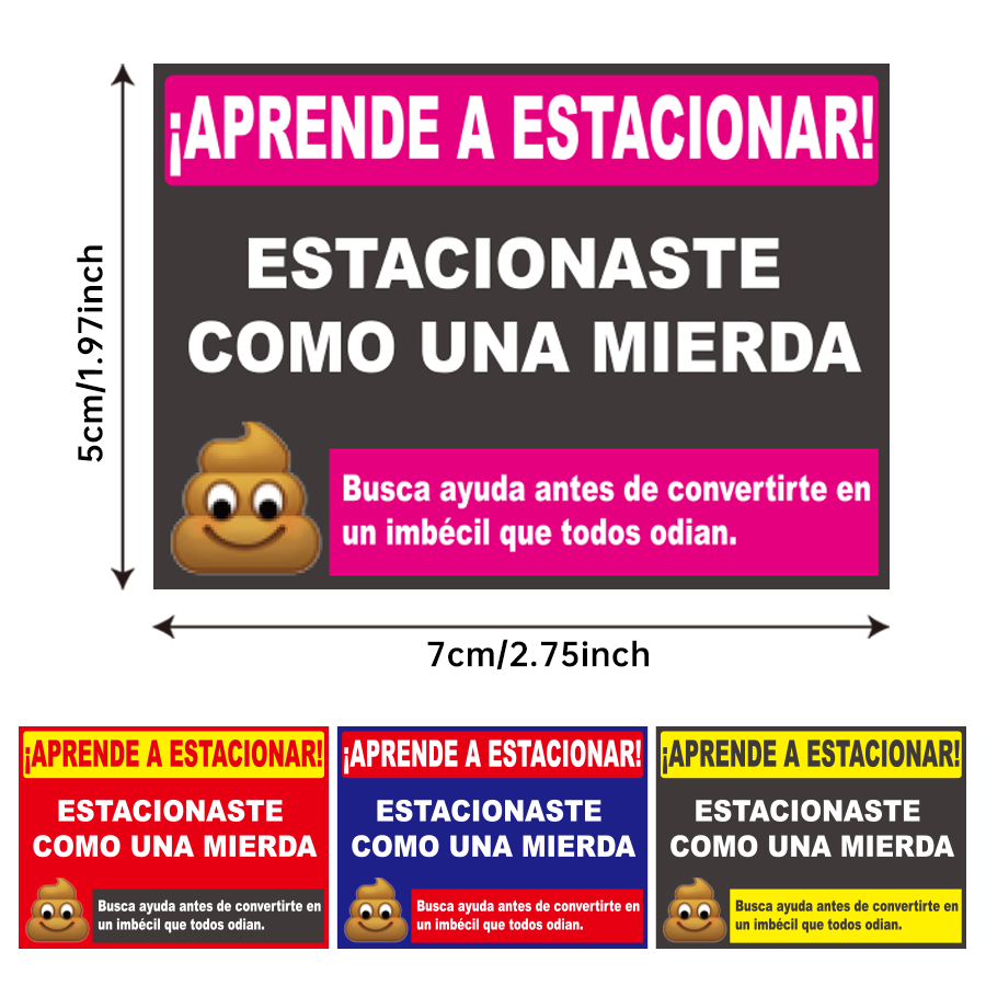 160 Pcs Funny Spanish Parking Warning Stickers , Humorous Car Reminder Labels , Self-Adhesive for Vehicles, Car Stickers