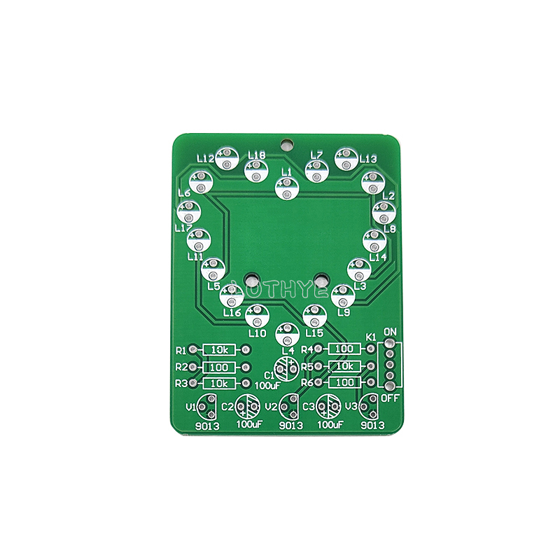 LED DIY Heart Shaped Flow Water Lamp Kit Love Light DIY  Electronic Kit Cardioid Flashing Light Fun Soldering Practice Kit