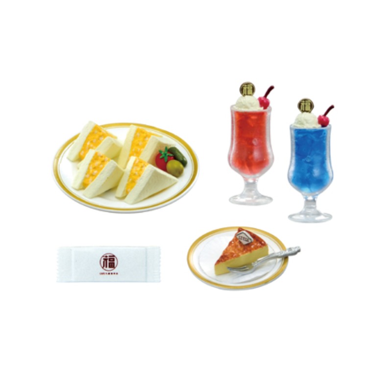 Genuíno re-ment miniatura marufuku café cena caixa cega gachapon brinquedo decoração diy acessórios
