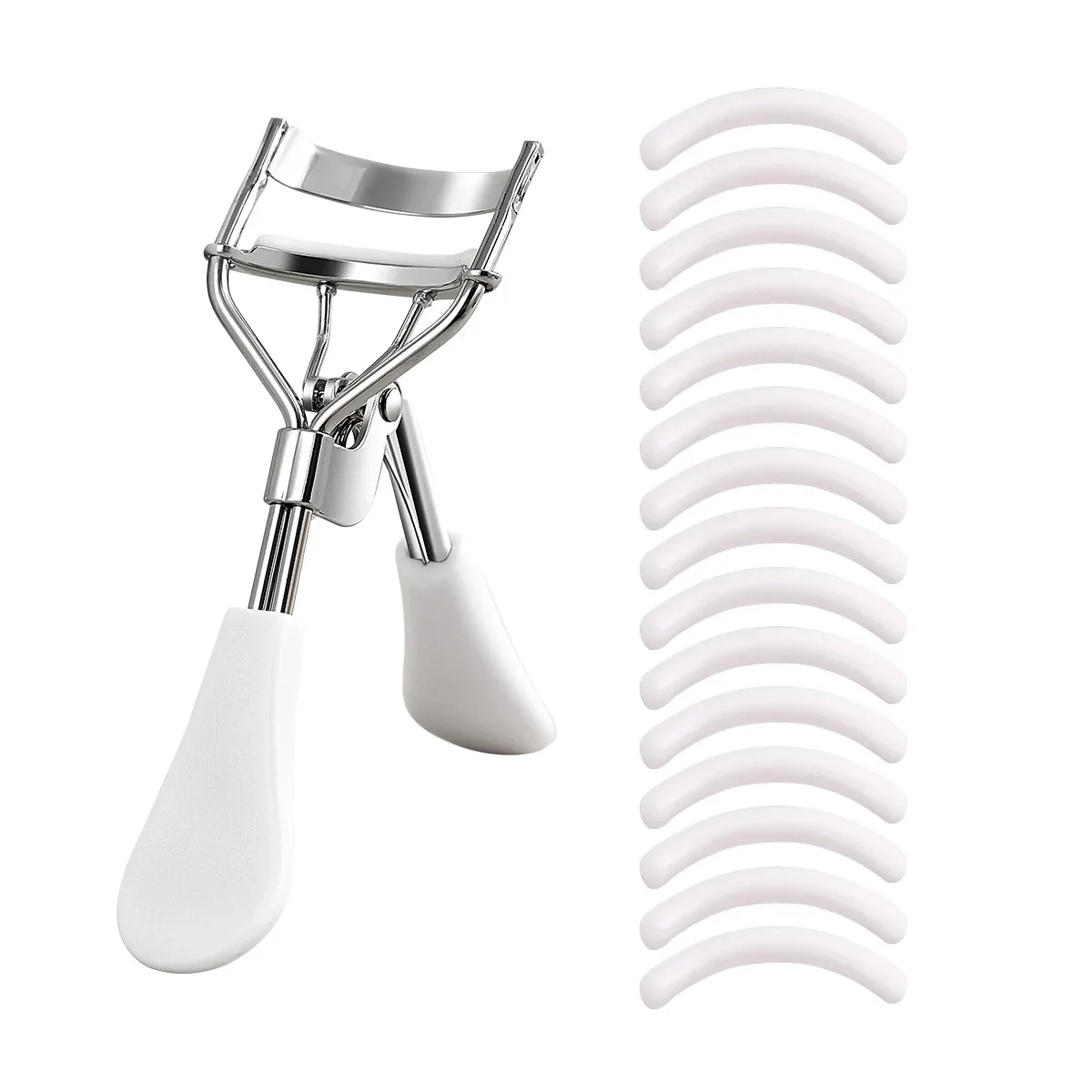 con 15 cuscinetti in silicone e piegaciglia in acciaio inossidabile piegaciglia portatile, utilizzato per l'estensione delle ciglia e gli strumenti per arricciare