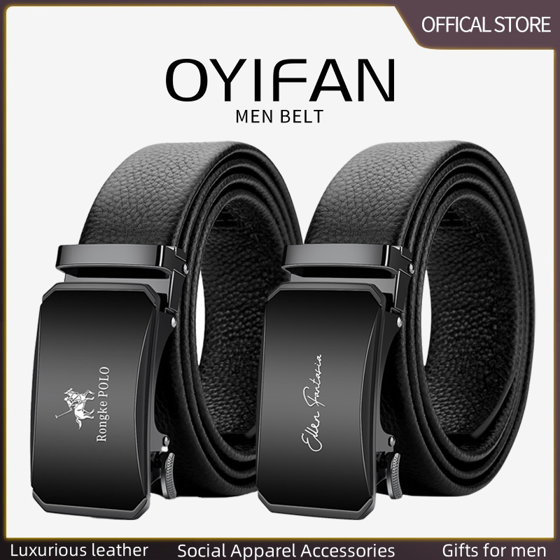 OYIFAN Herrengürtel Echtledergürtel für Herren Legierungsschnalle Ratschengürtel Herren Designergürtel Automatische Gürtel  soi