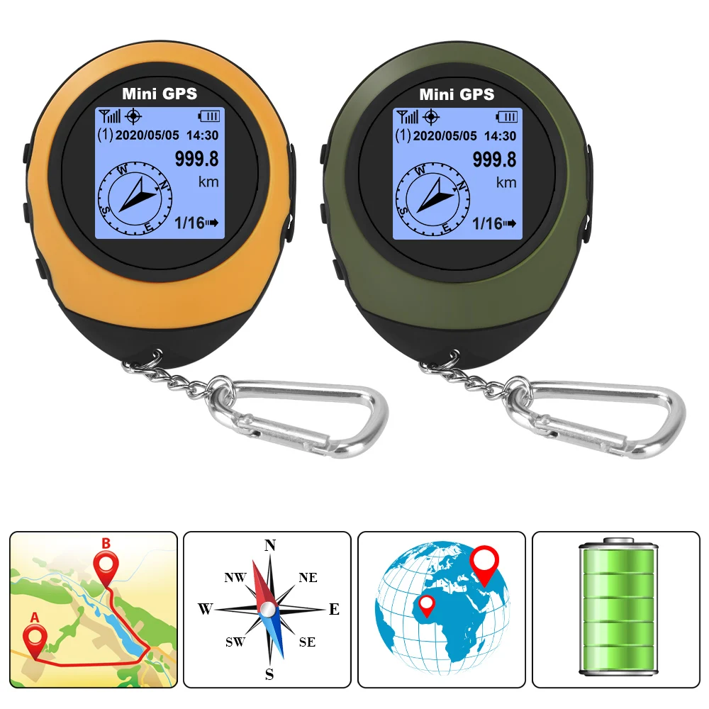 Высокоточный спутниковый мини-ручной GPS-координаты Компас Локатор высоты Навигатор Спорт на открытом воздухе Путешествия Пеший туризм Отслеживание