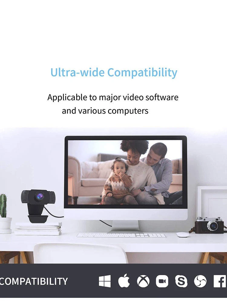 Nova webcam 1080p full hd câmera web com luz de preenchimento led microfone usb plug web cam para computador mac portátil desktop câmera
