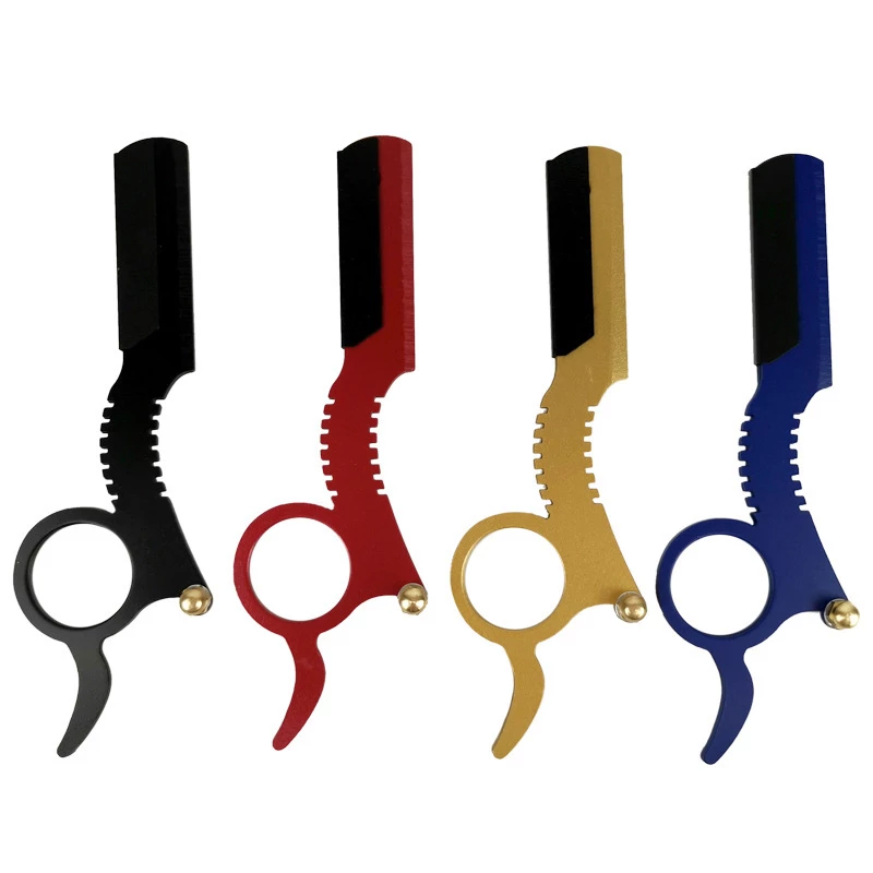 Professional Single Ring Barber Single Edge Shave Razor Vintage Classic Edge Razor with Easy Blades Replacement for Barber Salon