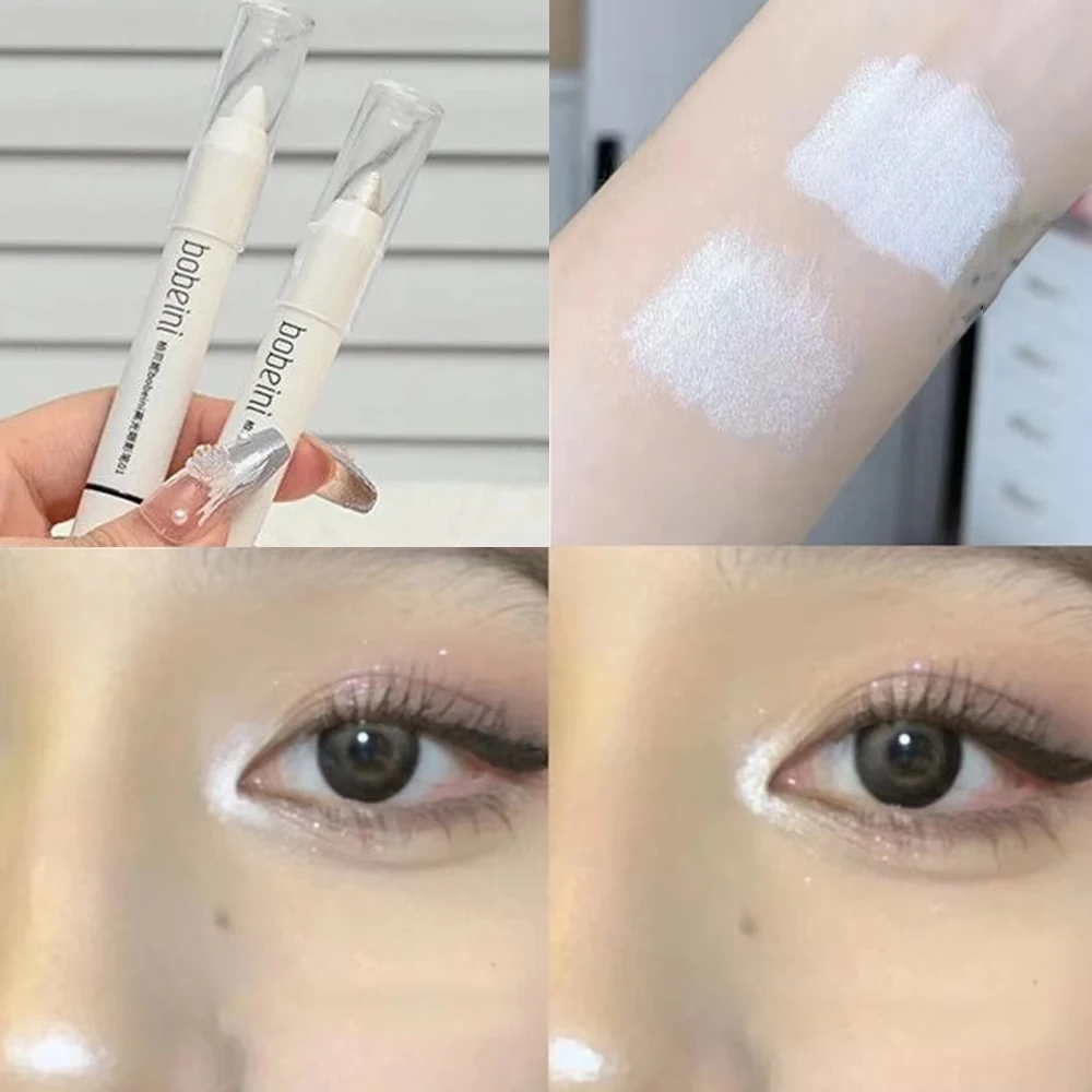 Ombretto opaco Stick Eyeliner bianco Evidenziatore argento luccicante