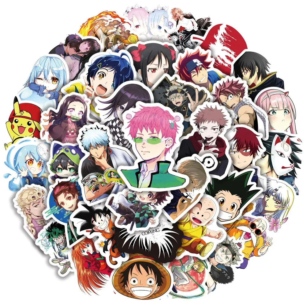 50/100Pcs ผสมอะนิเมะสติกเกอร์การ์ตูนสติกเกอร์แล็ปท็อปรถจักรยานยนต์กระเป๋าโทรศัพท์สติกเกอร์กันน้ําสําหรับของเล่นเด็ก