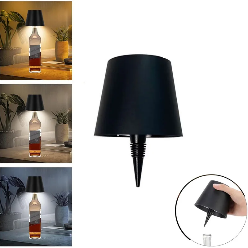 2025  Wine Bottle LED Lamp Desktop Decoration Lamp 3 Colors Rechargeable table Lamp for Bar Wine Bottles Decor Desk Lights