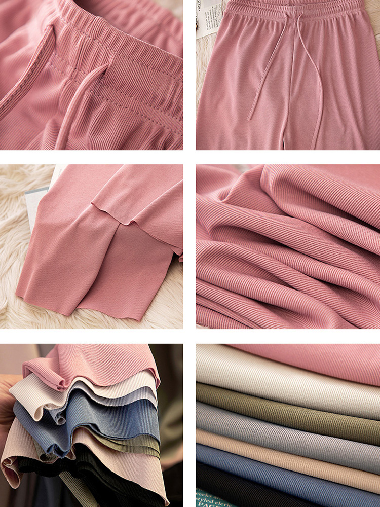 Pantalones largos de pierna ancha para mujer, calzas básicas holgadas de cintura elástica, informales, primavera y verano