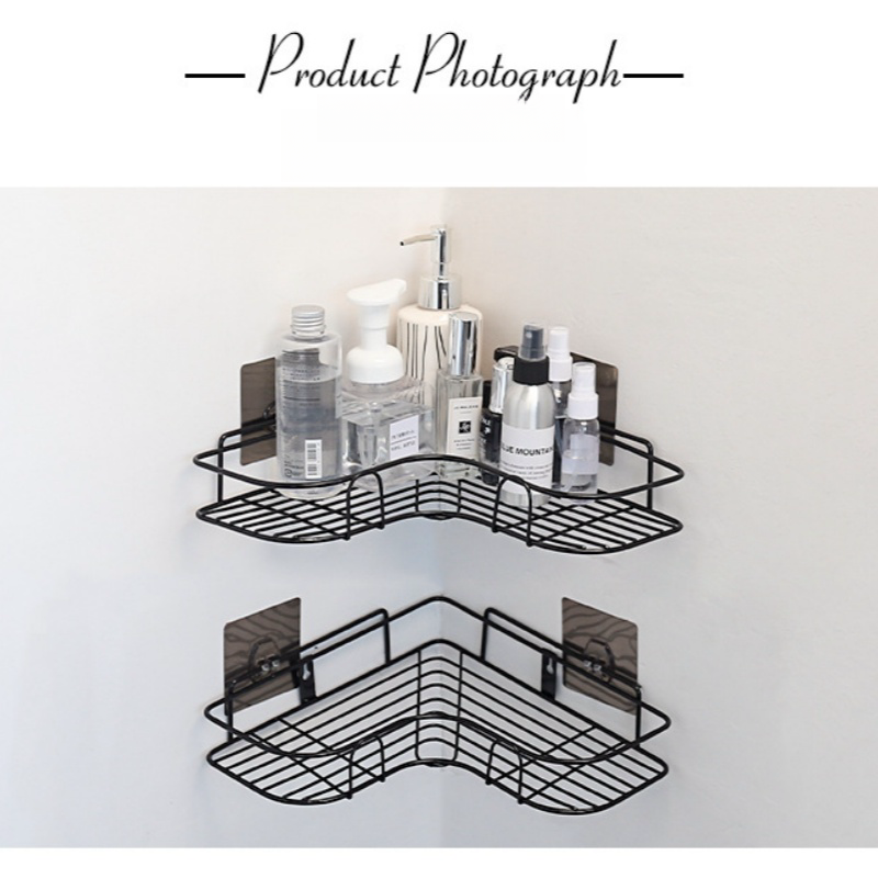 Estante triangular de hierro para cocina, estante de almacenamiento para baño, estante de esquina de amor grueso, estante de almacenamiento duradero