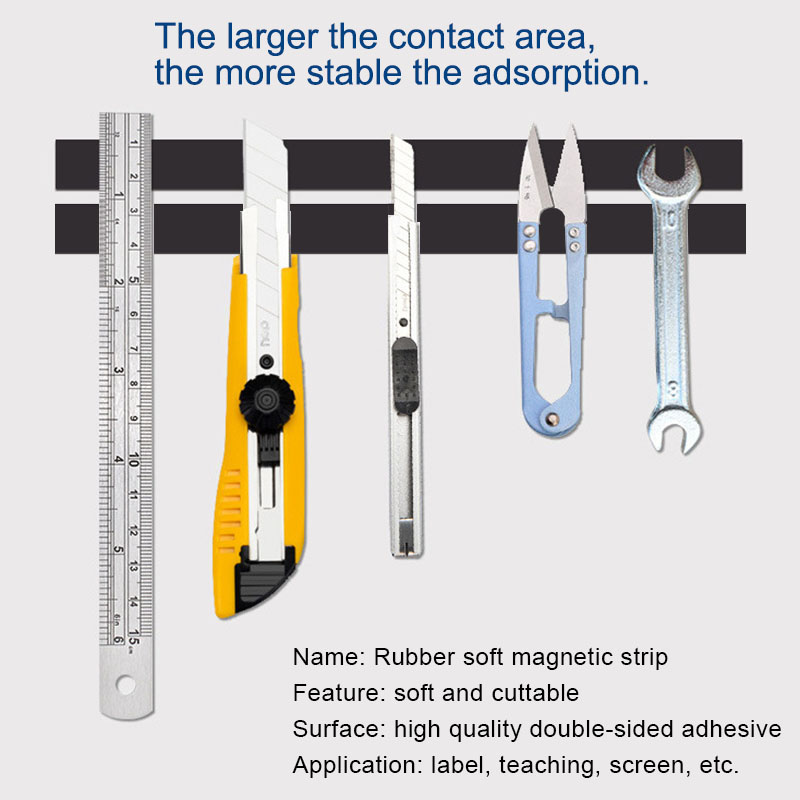 1/5/10 Meter Self Adhesive Rubber Magnet Strip 10*1 15*1 20*1 30*1mm Tape Rubber Refrigerator Flexible Magnetic Strip For Home