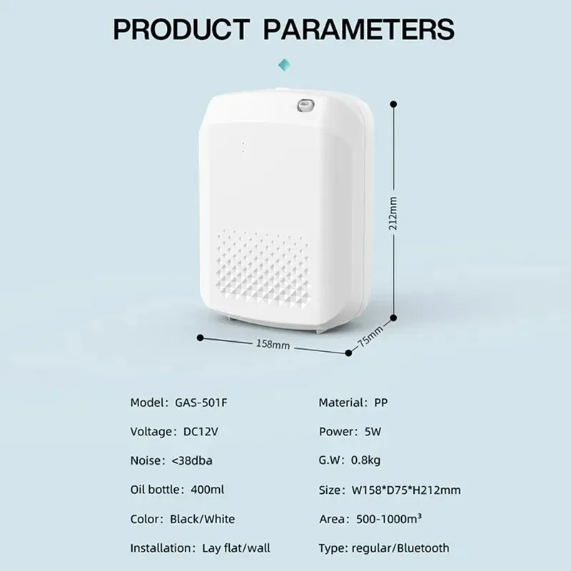 Smart Fragrance Diffuser 500m³ Bluetooth Control Smell Distributor Electric Aromatic Oasis Hotels Air Fresheners For Home
