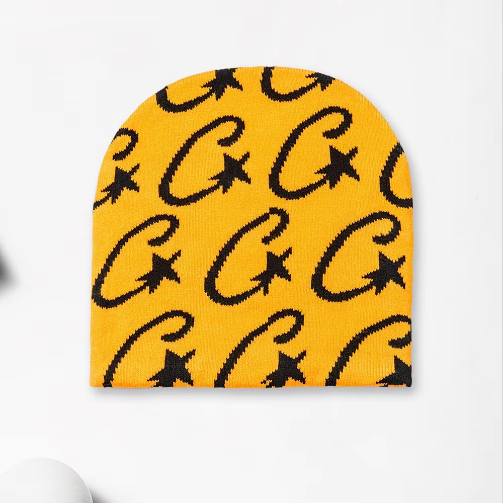 Fashionable Hip-Hop hat for women, Jacquard knitted hat with winter star pattern, warm hat for outdoors, suitable for Christmas