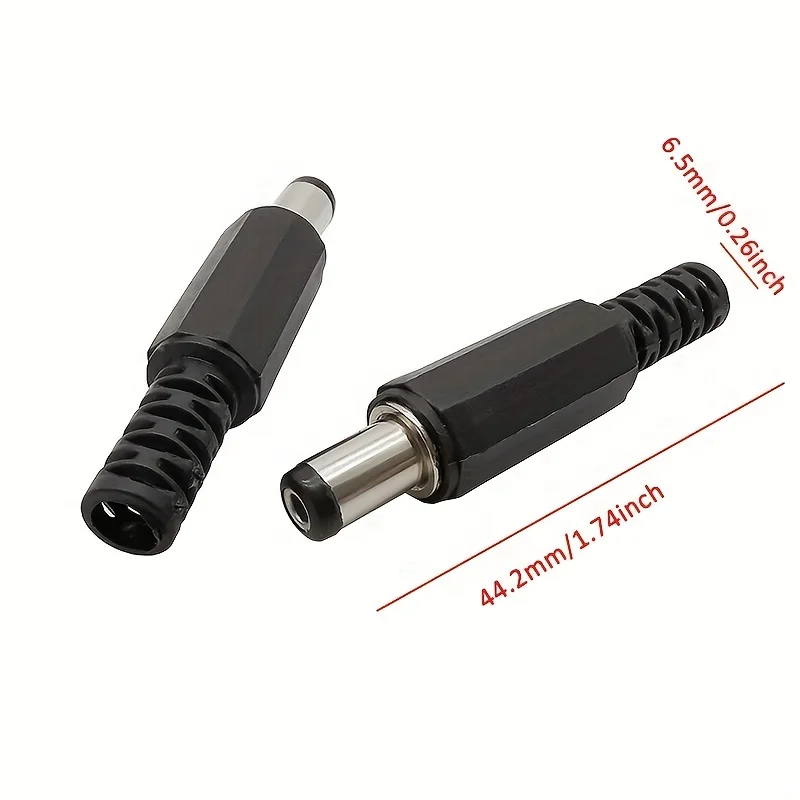 5 คู่ DC12V 5.5x2.1 มม.พลาสติกชายปลั๊ก DC Power Socket แจ็คสกรู Nut Panel Mount Connector