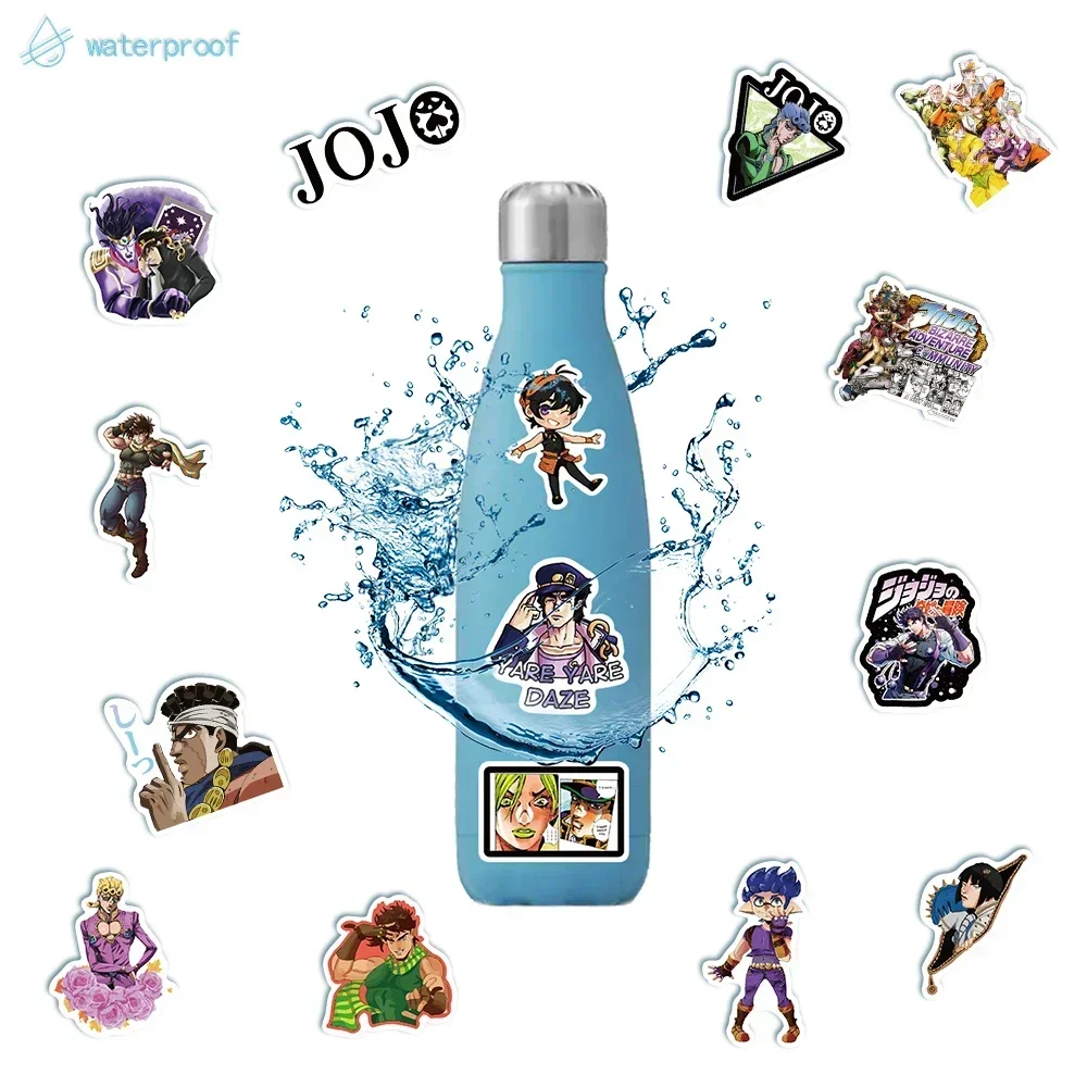 50pcs อะนิเมะผจญภัย JoJos Bizarre สติกเกอร์การ์ตูนสําหรับ DIY กีตาร์กระเป๋าเดินทางสเก็ตบอร์ดแล็ปท็อปโทรศัพท์ Decals สติกเกอร์