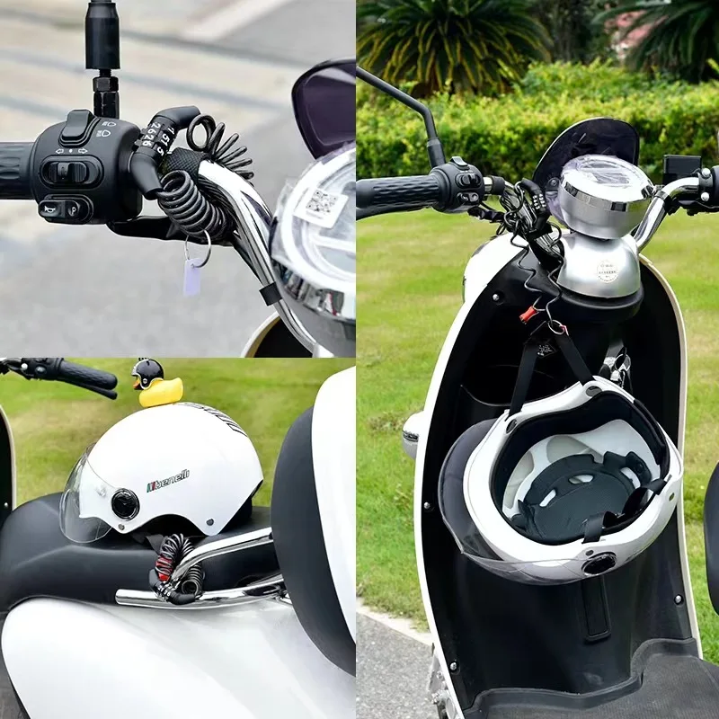 Universal 1 pc carros elétricos capacete de segurança da motocicleta senha bloqueio de fio portátil anti-roubo mtb bicicleta de estrada fechaduras
