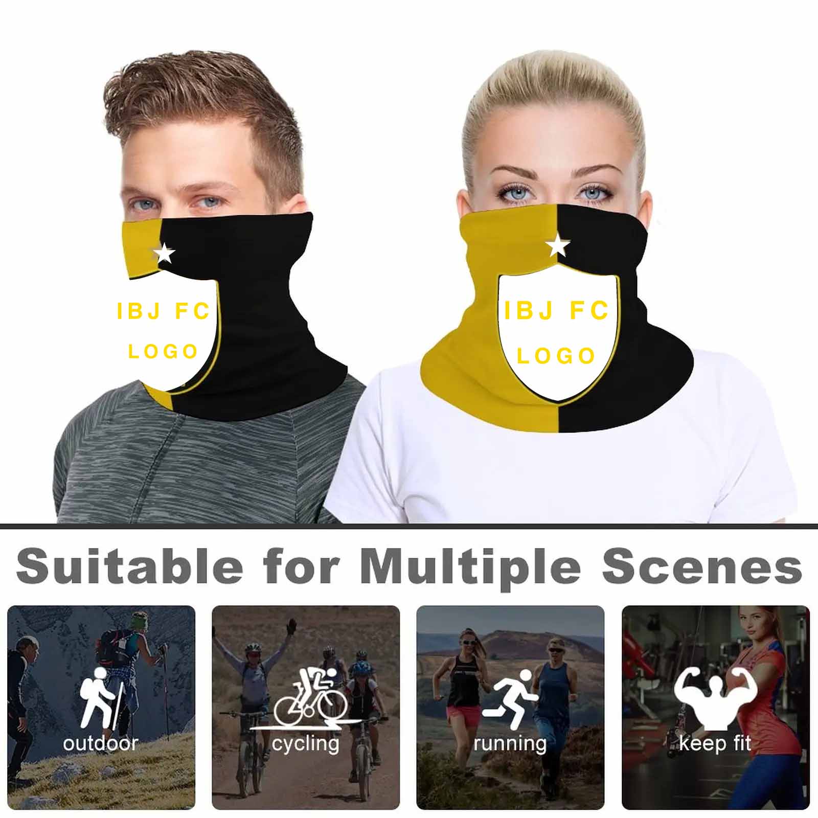 อิสราเอล Beitar เยรูซาเล็ม Face Mask Seamless Turban Headwear คออุ่นกลางแจ้งมัลติฟังก์ชั่น