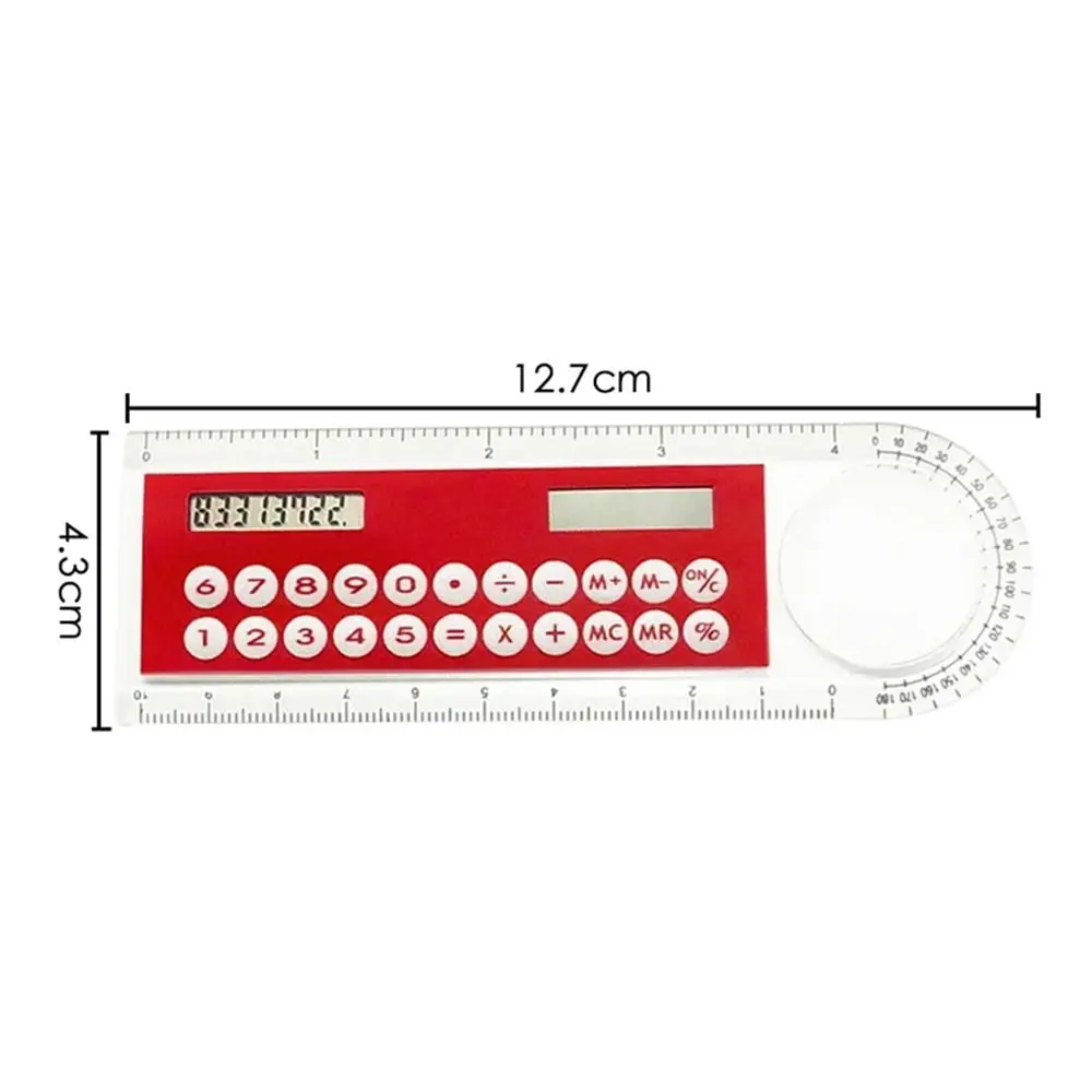 Mini strumento per bambini forniture scolastiche calcolatrice righello cancelleria per ufficio calcolatrice a energia solare calibro digitale