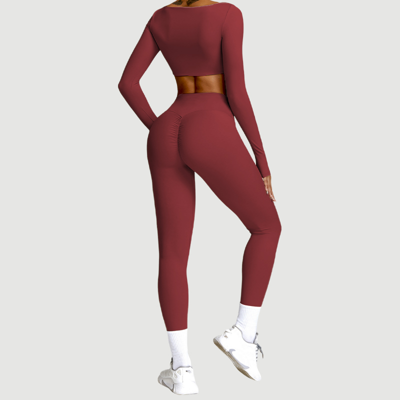 Conjunto deportivo de 2 piezas para mujer, chándal de secado rápido para gimnasio, correr, entrenamiento, de manga larga Camiseta deportiva, ropa de Yoga, conjunto dos piezas mujer,ropa deportiva mujer gym,