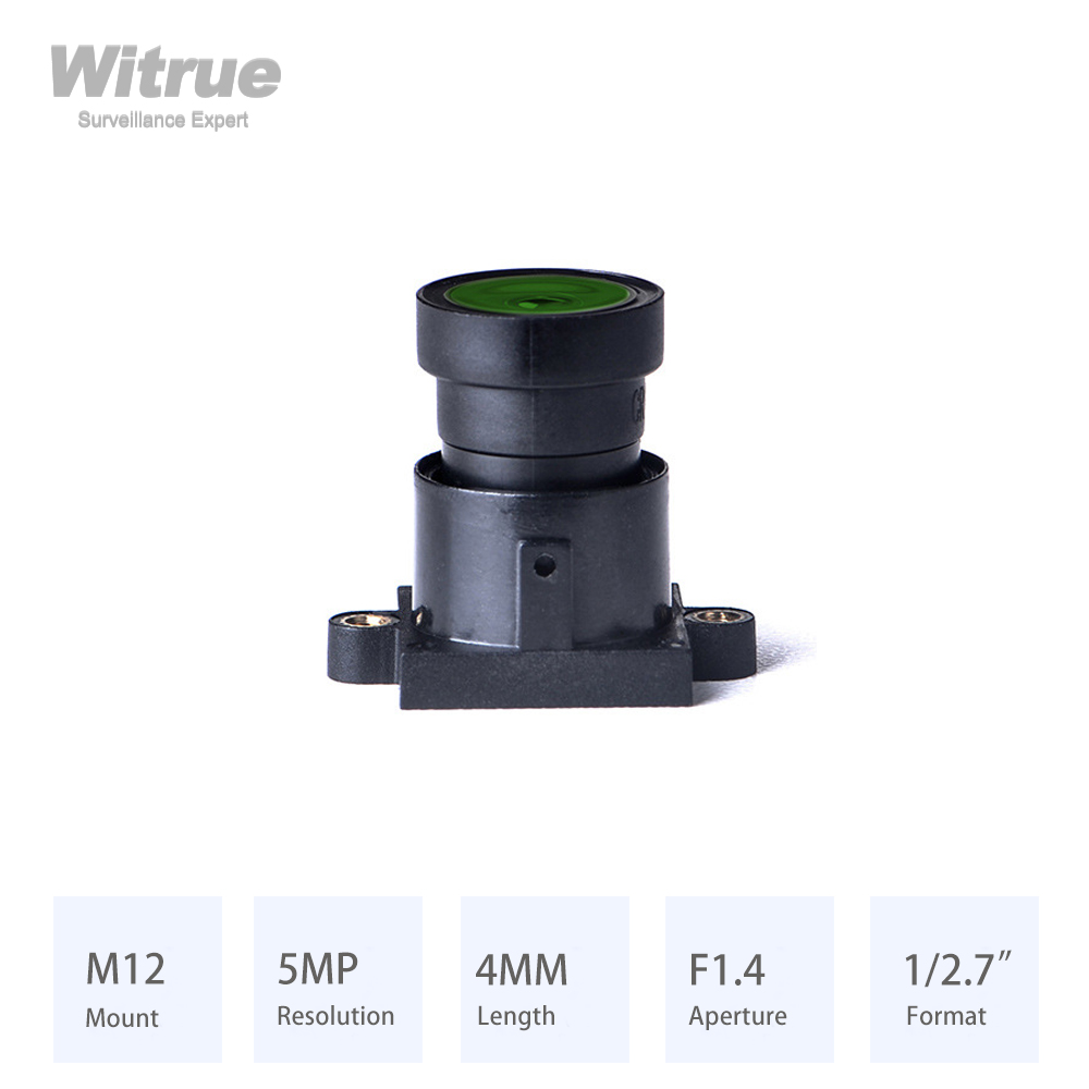 Объектив Witrue Starlight M12 * P0.5, крепление HD 5MP, 4 мм, диафрагма F1.4, формат 1/2,7 дюйма, для камер наблюдения, аксессуары для видеонаблюдения