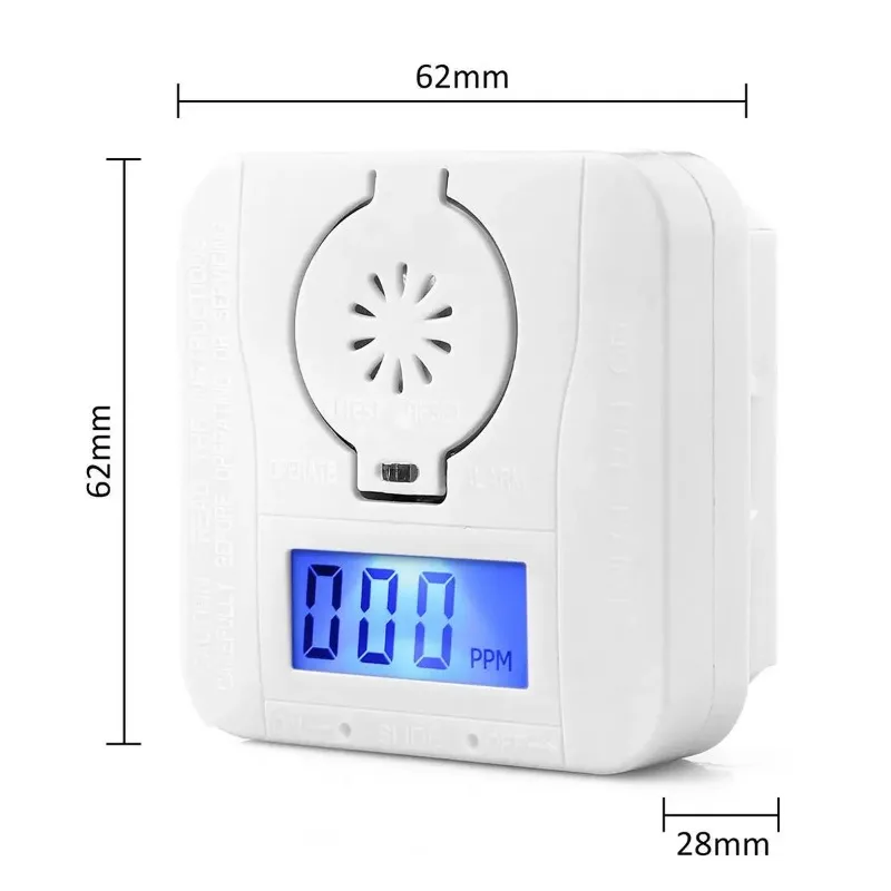 Carbon Monoxide Smoke Detector Alarm Poisoning Gas Warning Sensor Security Poisoning Alarm Lcd Photoelectric Detectors
