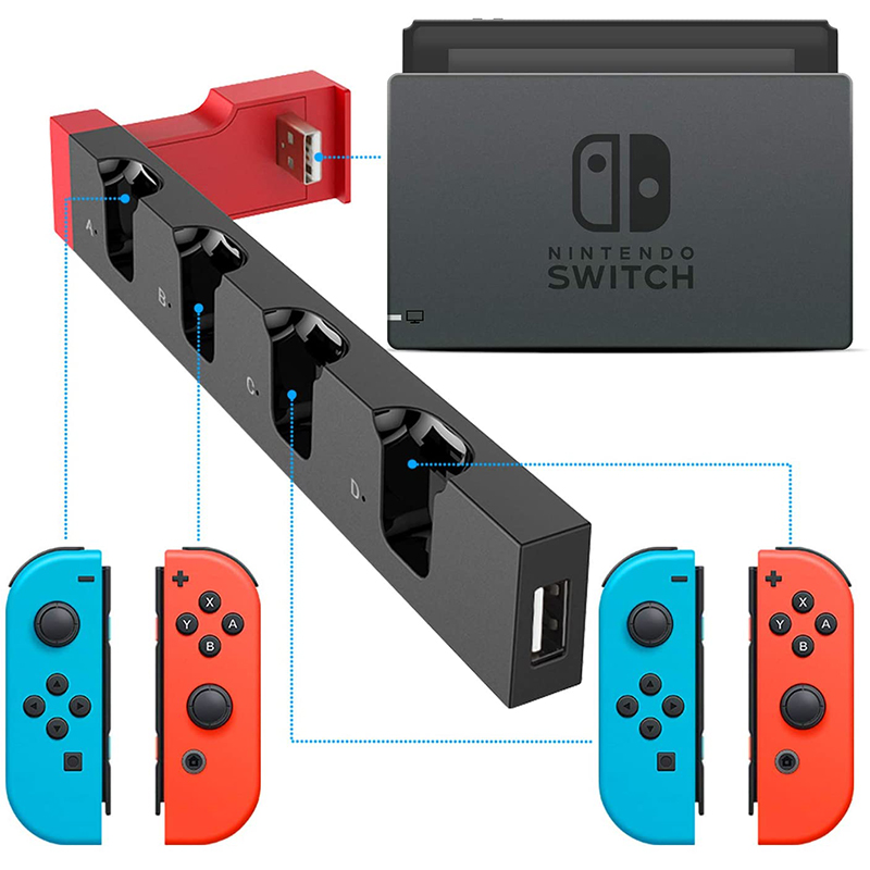 for Nintendo Switch JoyCon Charging Dock Hub USB Controller Charger Dock Stand Station Holder Switch NS JoyCon Game Charging Hub