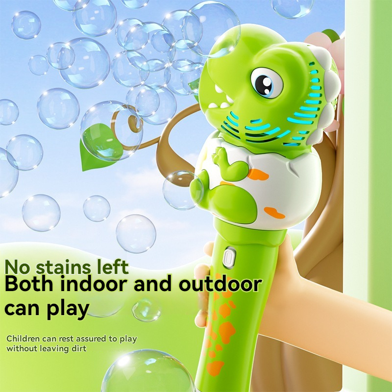New Dinosaur Bubble Gun Toy Rocket Soap Bubbles Machine Gun Shape Automatic Blower With Light Toys For Boys Girls Christmas Gift