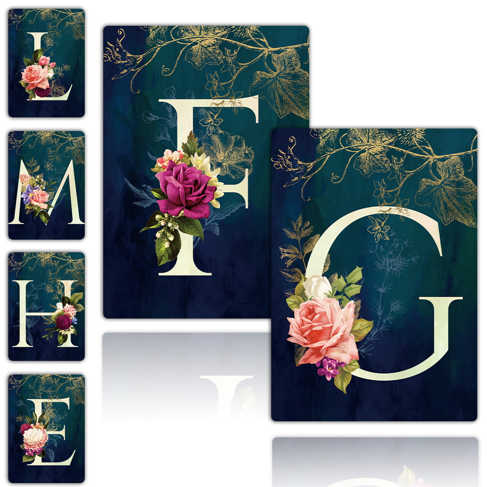 Reisepass Reisebrieftasche Leder Reisepasshülle Karten Reisebrieftasche Dokument Organizer Fall Blume Buchstabe Namensmuster