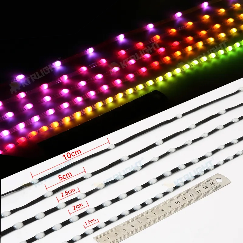 DC12V WS2811 3-контактный пиксельный сигнал строки RGB адресуемые гирлянды для декора комнаты, Рамадана, наружного использования IP68 шаг черного провода