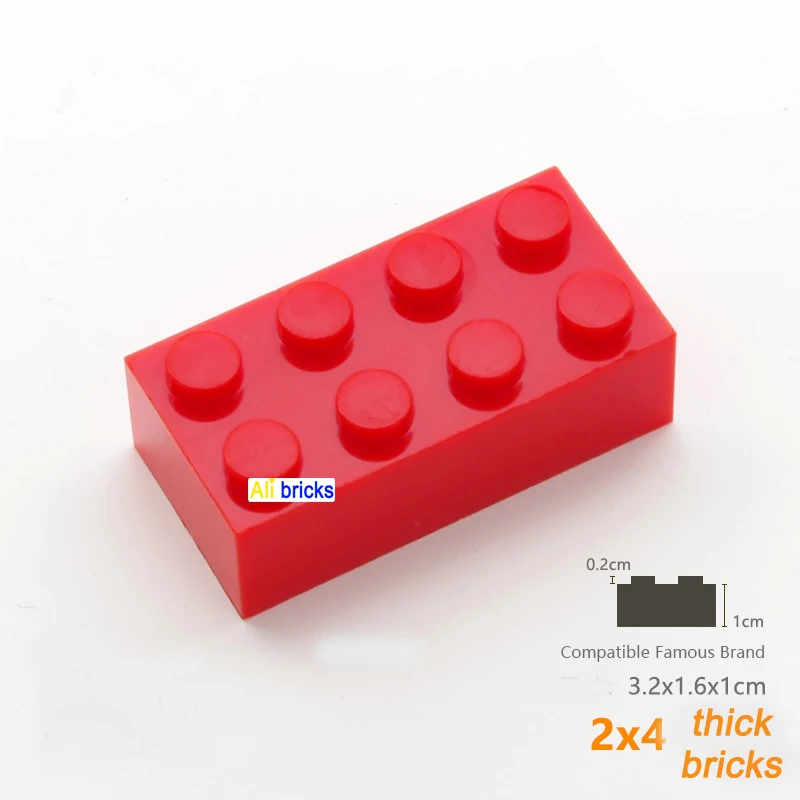 80 Chiếc Số Lượng Lớn Các Khối Xây Dựng Dày Hình Viên Gạch 2X4 Chấm Giáo Dục Sáng Tạo Kích Thước Tương Thích Với 3001 Nhựa Đồ Chơi dành Cho Trẻ Em