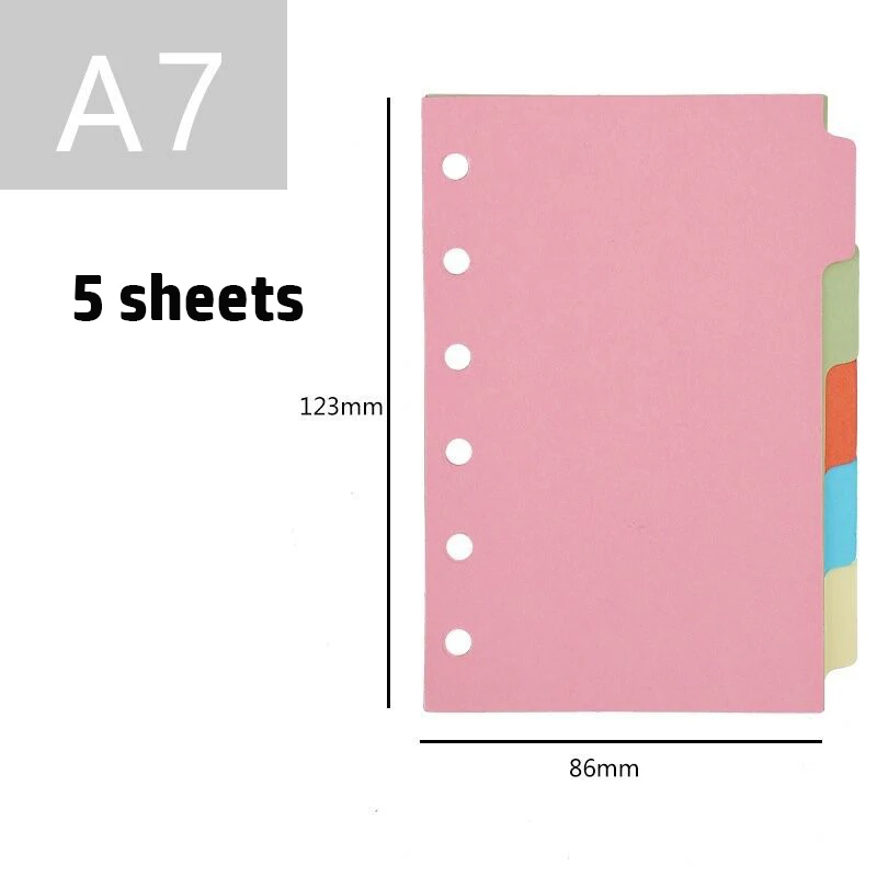 A7 6-hole Loose-leaf Notebook Refill Paper A7 Handbook Inner Page Cute Notebook Loose-leaf Paper Mini Notebooks and Journals