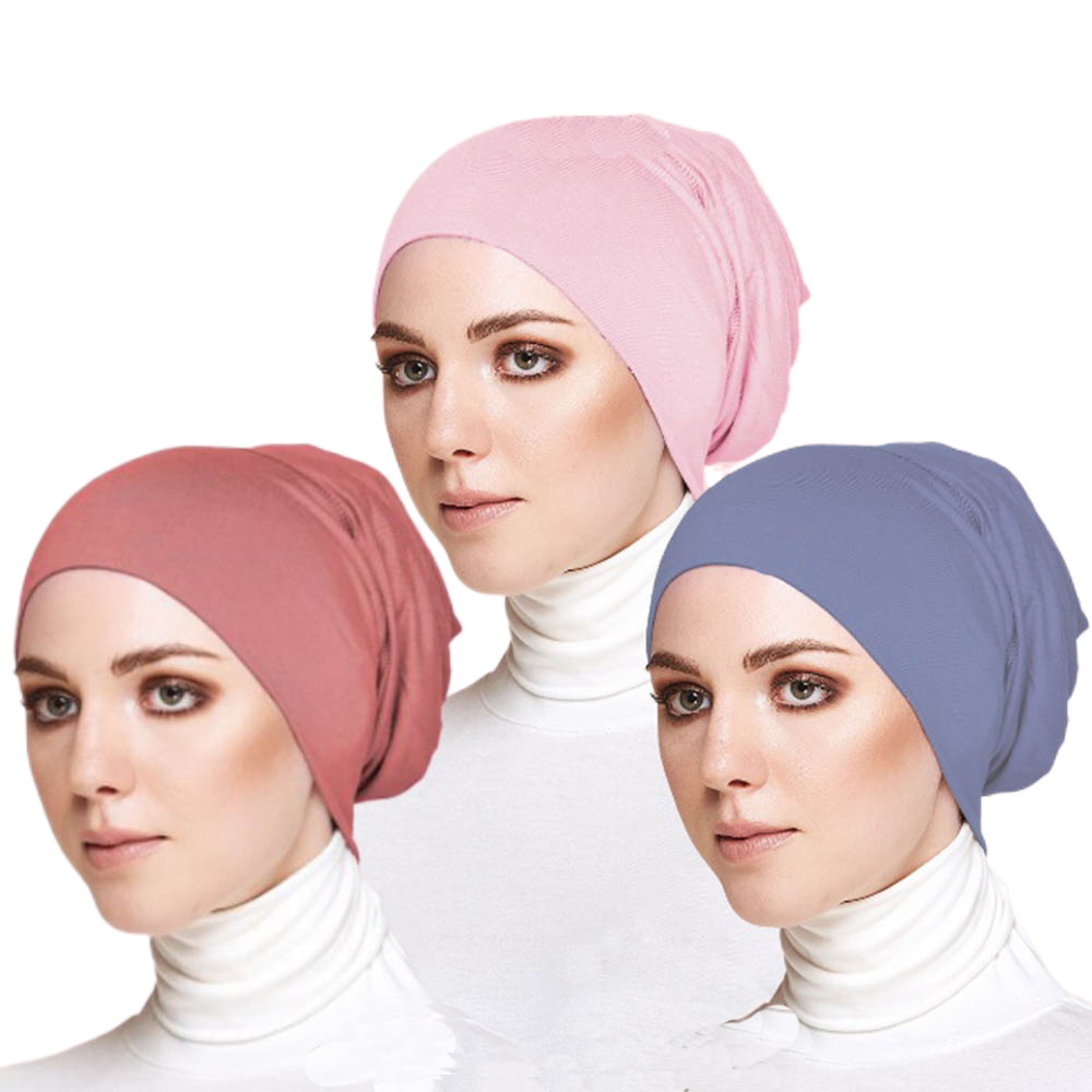 Gorro debajo de la bufanda de algodón suave para mujer, turbante listo para usar, gorro Hijab, pañuelo para la cabeza para mujer, gorros Hijabs para la cabeza