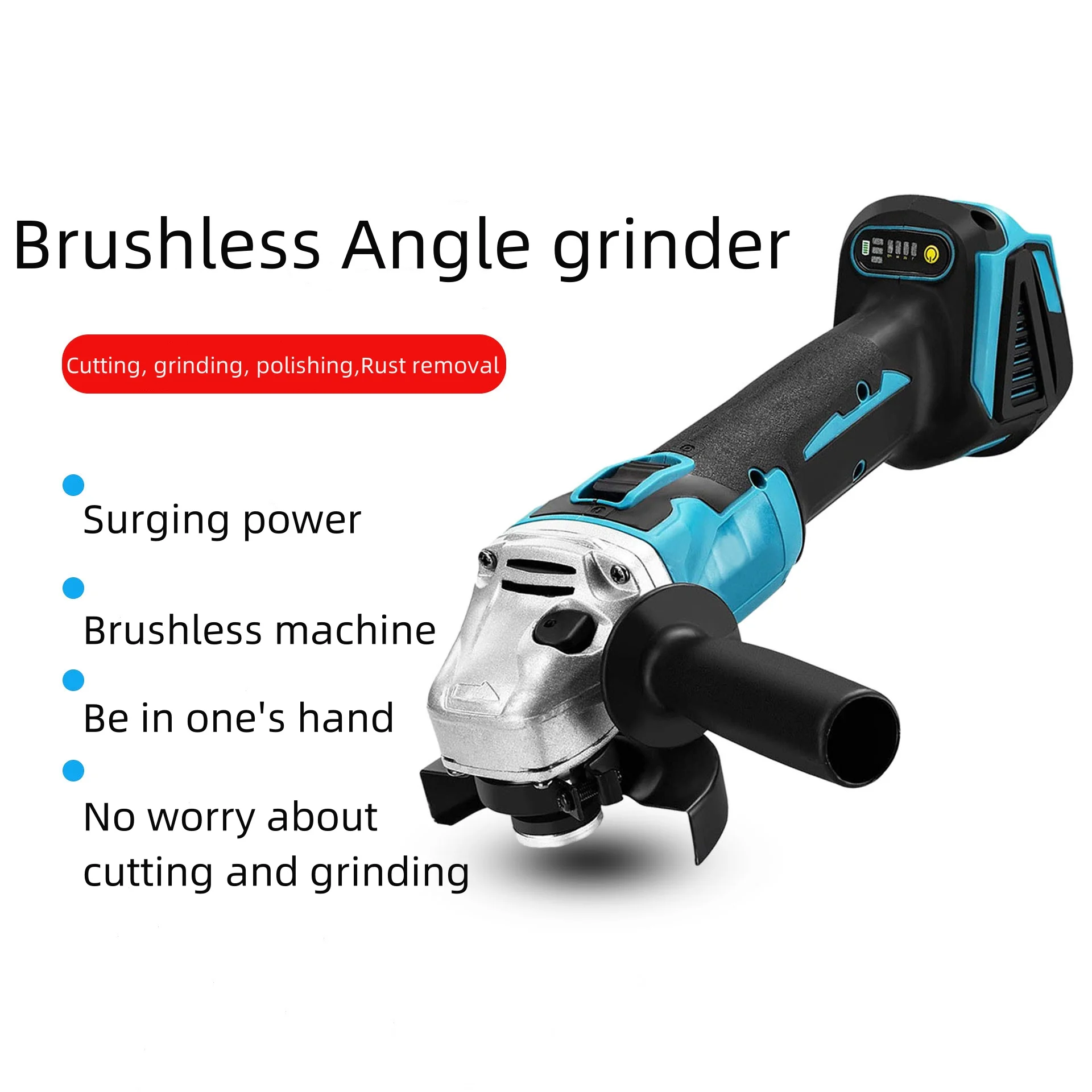 Amoladora angular sin escobillas de 125mm, batería de iones de litio, corte inalámbrico, pulido para batería Makita de 18V