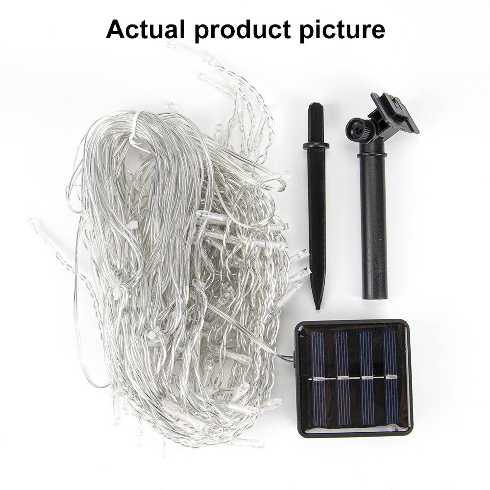 Solar Outdoor Icicle Lights 96/162 Leds Christmas Decorative String Lights 8 Lighting Modes Flashing Fairy Holiday String Lights