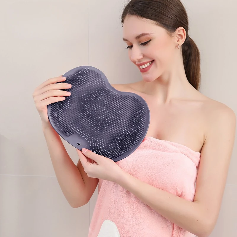 Exfoliating นวดอาบน้ํา Scraper ห้องน้ํา Non-SLIP Bath MAT แปรงนวดหลังซิลิโคนล้างเท้าทําความสะอาดร่างกายชุดว่ายน้ําเครื่องมือ