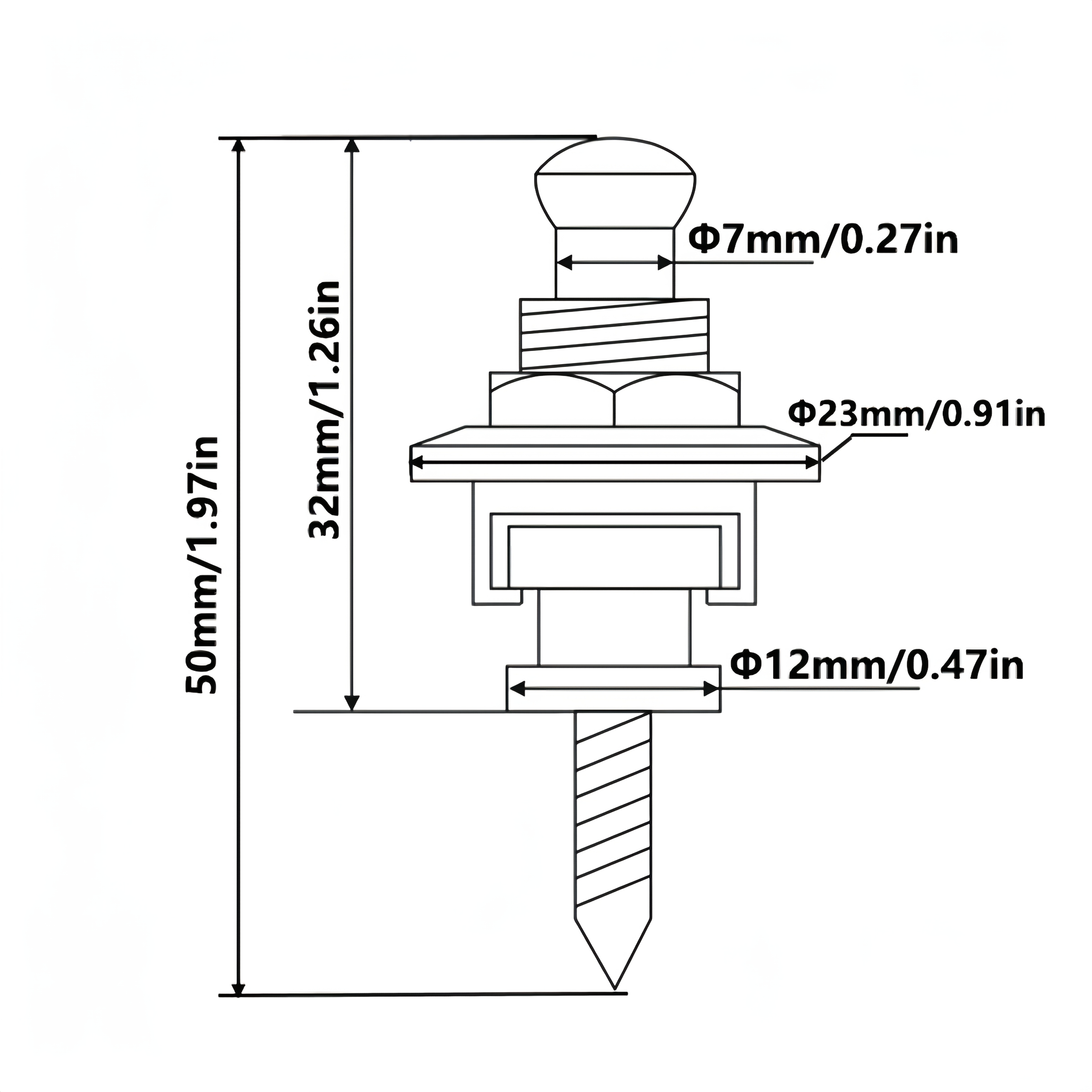 PHRILAM 2 STKS Metalen Skidproof Gitaarband Sloten Straplocks, Zwart/Chroom/Goud Beschikbaar