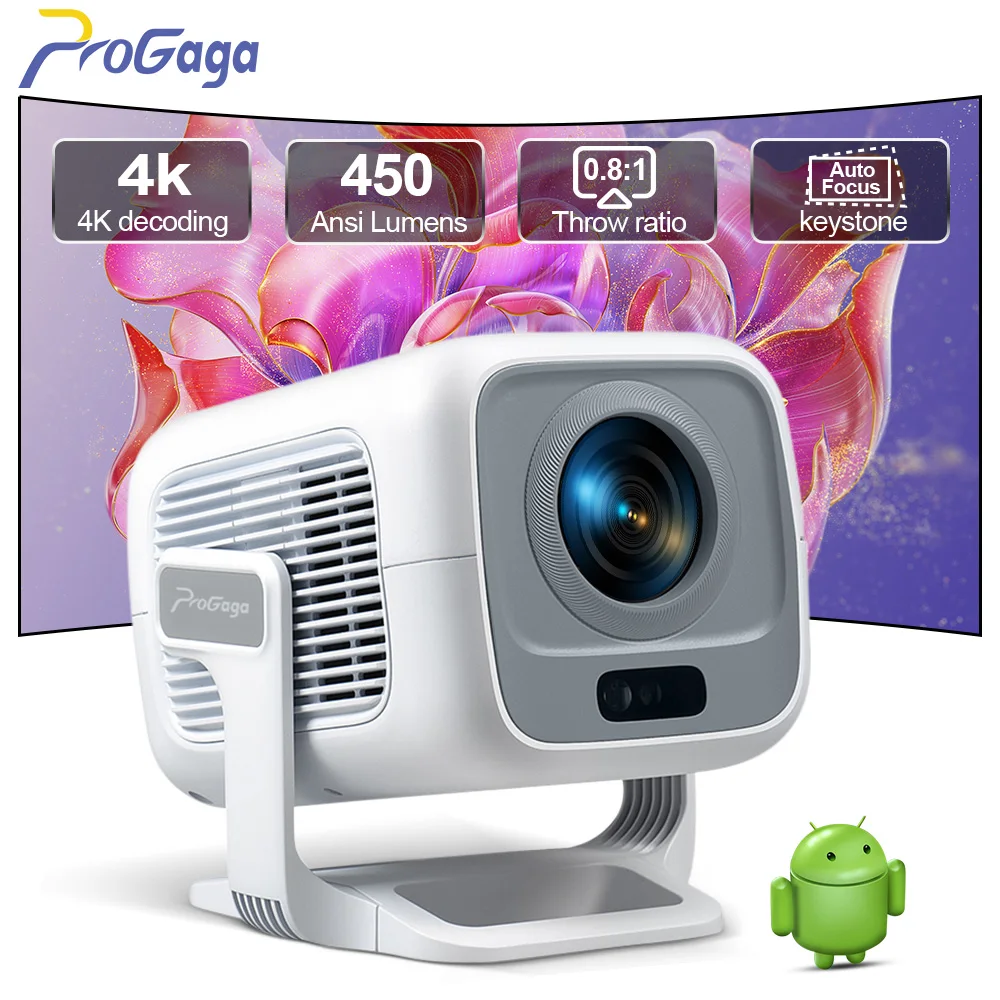 Proyector PROGAGA PG370 1080P Full HD para películas WiFi Android proyector 4K PG370 Smart TV cine en casa Mini proyector de vídeo portátil proyector portátil 4k proyector proyector portátil proyectores 4k proyector 4k