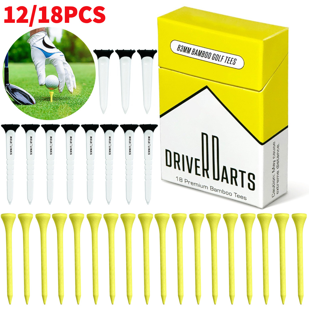 18-12 unids/caja Premium 83/79/45mm camisetas de Golf de bambú soporte de pelota de Golf camisetas de Golf más estables accesorios de Golf para hombres