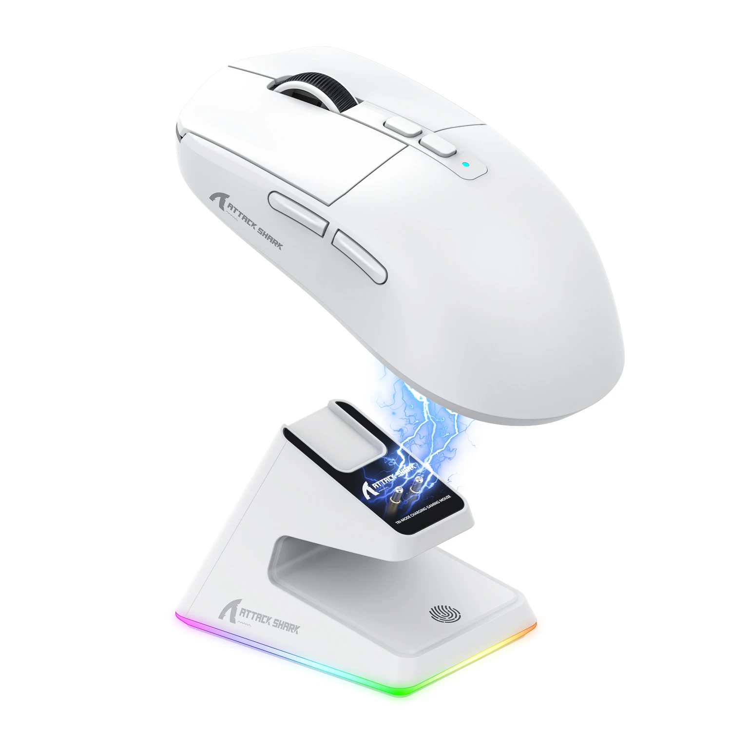 Mysz Bluetooth Attack Shark X6 PAW3395, trójtrybowe połączenie 2.4, magnetyczna podstawa ładująca RGB Touch, mysz do gier makro