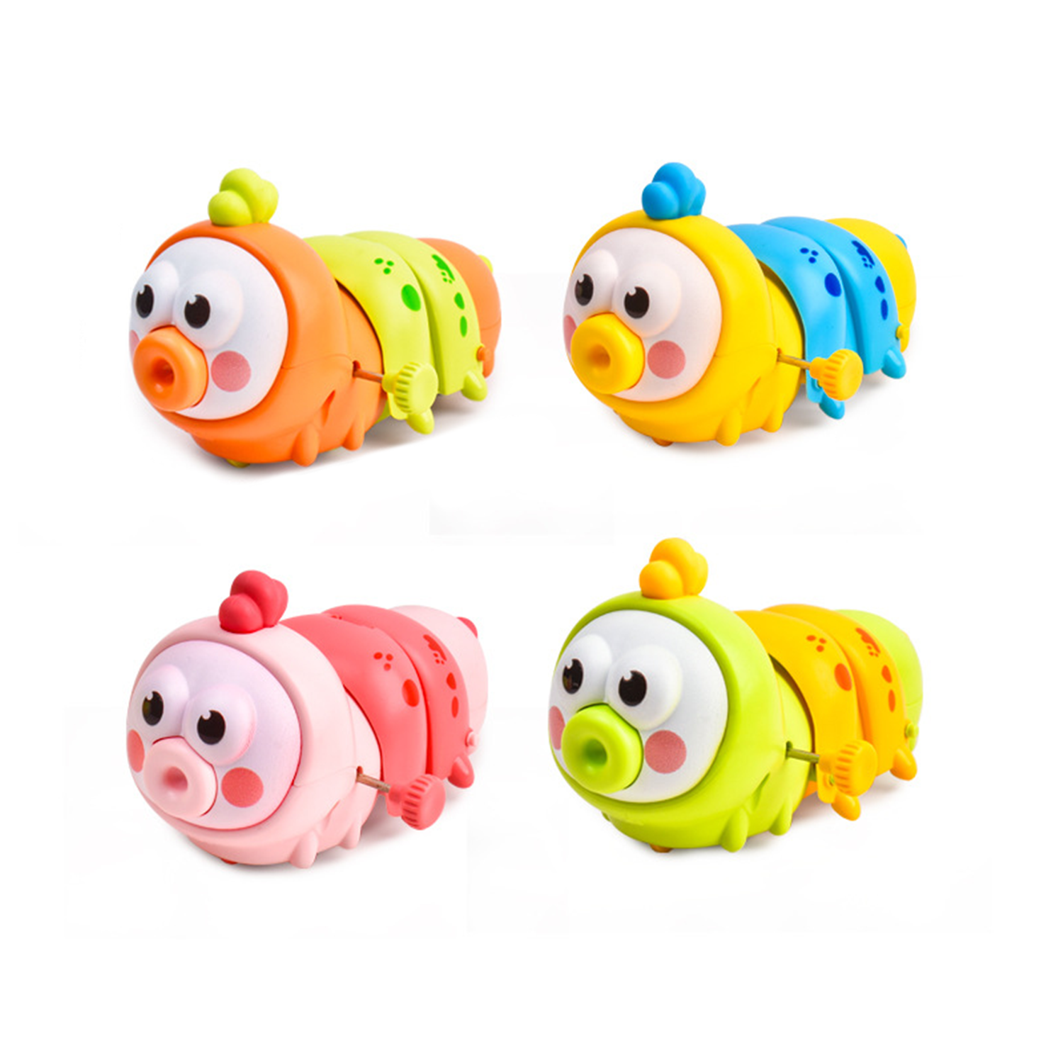 Chain up colored caterpillar children's toys, clockwork cartoon cute parent-child interactive toys