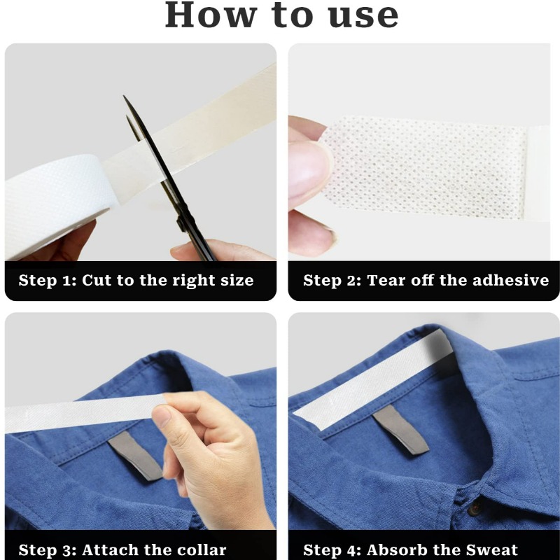 Absorb Sweat Collar Sticker Cuff Sweat Absorbing Adhesive Tape Shirt Anti Dirty Collar Stickers Hat Anti Sweat Penetration Patch