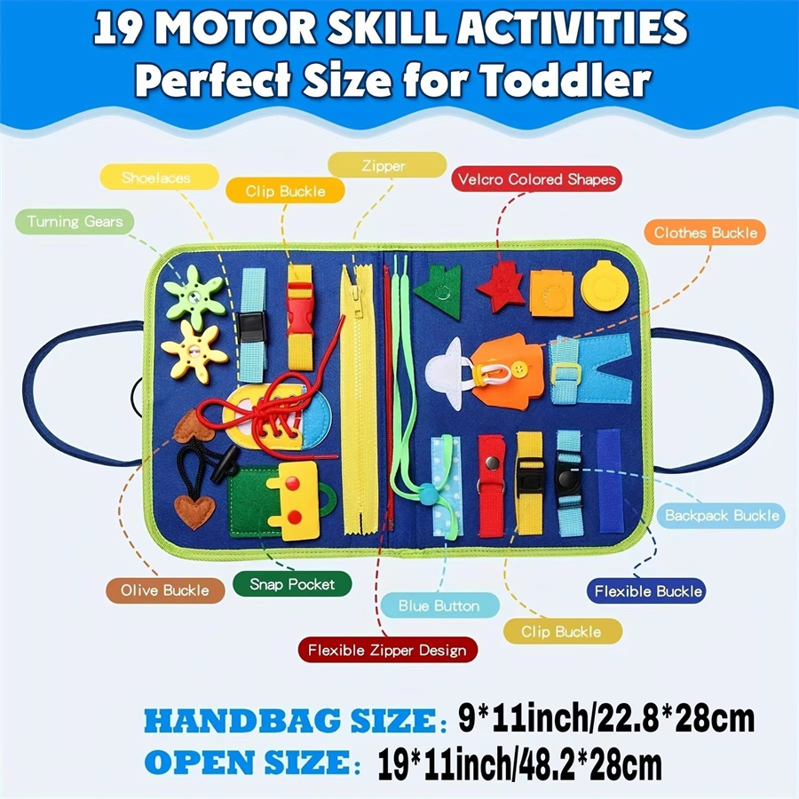 Montessori Tavola occupata Attività educativa Sviluppo Scheda sensoriale Abito di base fine Abilità motorie Giocattolo da viaggio Regalo per ragazzi e ragazze