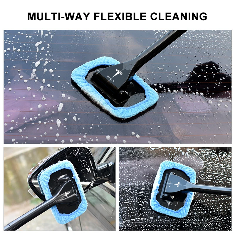Kit de cepillo limpiador de ventanas de coche, herramienta de limpieza de parabrisas para coche Tesla Model 3 S X Y 2022 Style Roadster Invader Coil Mod K80