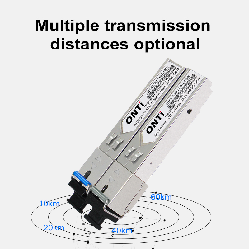 Модуль ONTi 10G BIDI SM SC WDM SFP+, 1270/1330 нм, одномодовый оптоволоконный модуль 10-60 км, совместимый с коммутатором Cisco